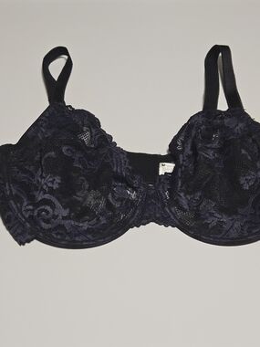 Wacoal Lace Underwire Bra 38DDD Black Full Coverage Support Comfort NWT 851322